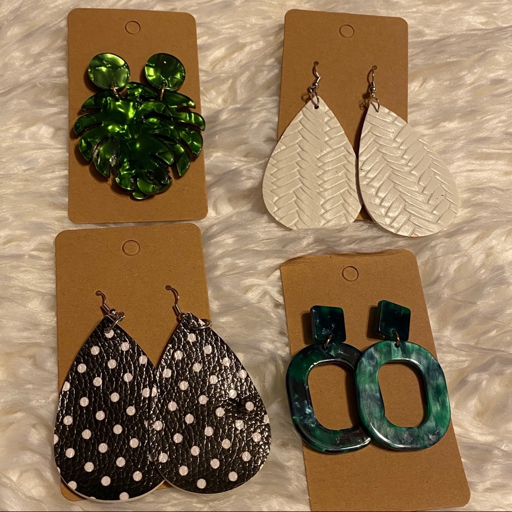 D -Lot of 4 pair of statement earrings new.